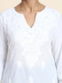 Sharmin in HOK Chikankari Long Kurti for Women in white